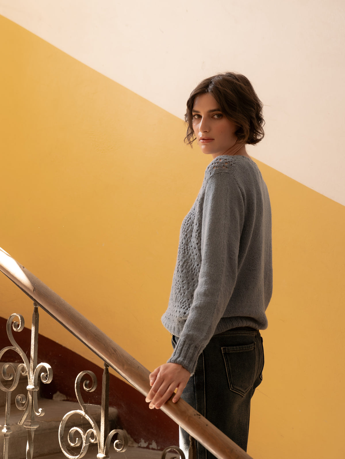 V-neck Lacy Sweater
