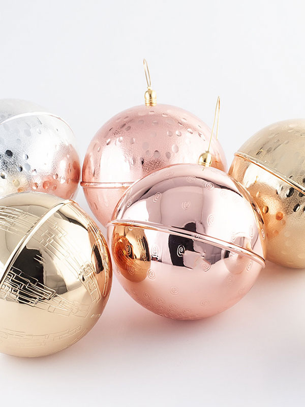 Zanetto: Gold Pictures Christmas Ball Ornament—set of 2