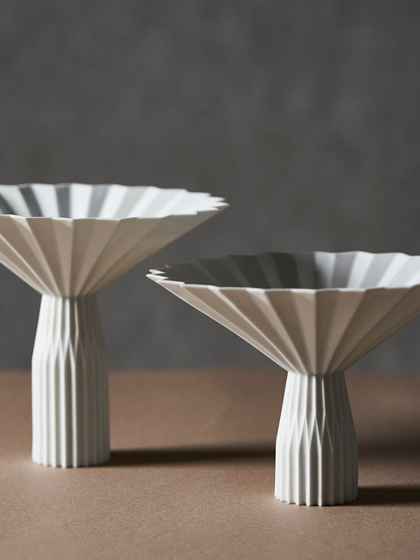 Origami-like Porcelain Centerpiece