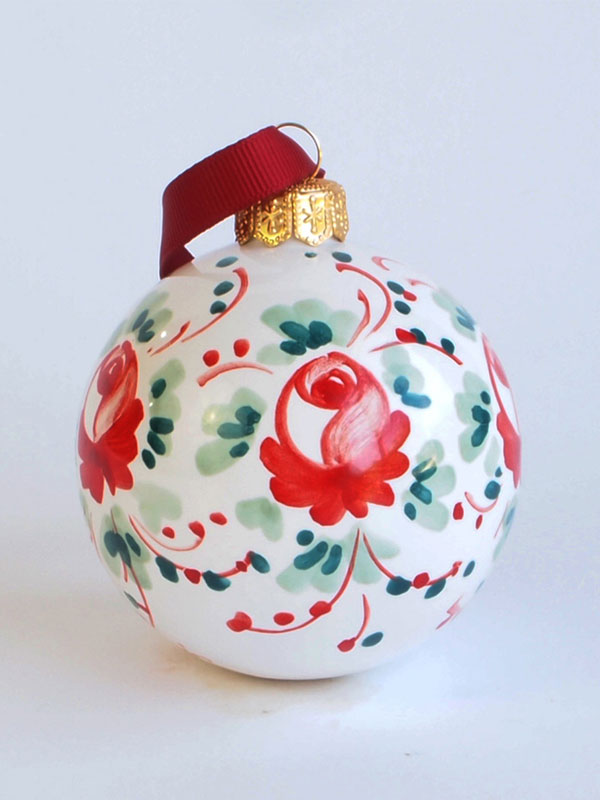 Ceramiche Santalucia: Multicolor Floral Christmas Ball