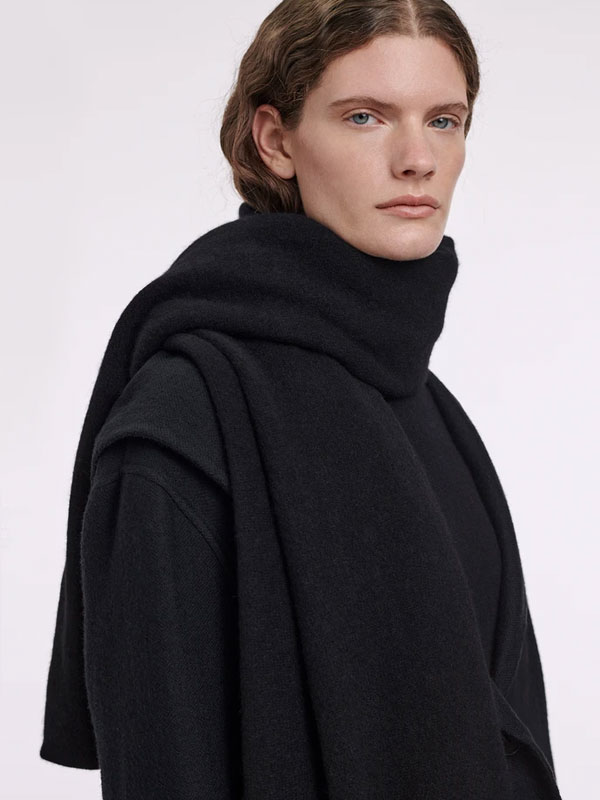 An essential black scarf with an updated vibe