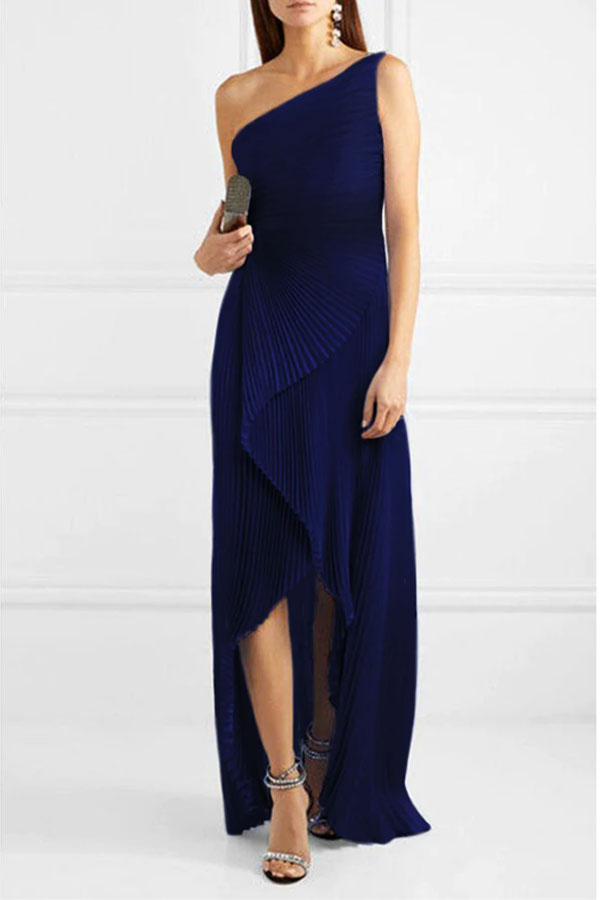 Artful Pleated Plisse Gown