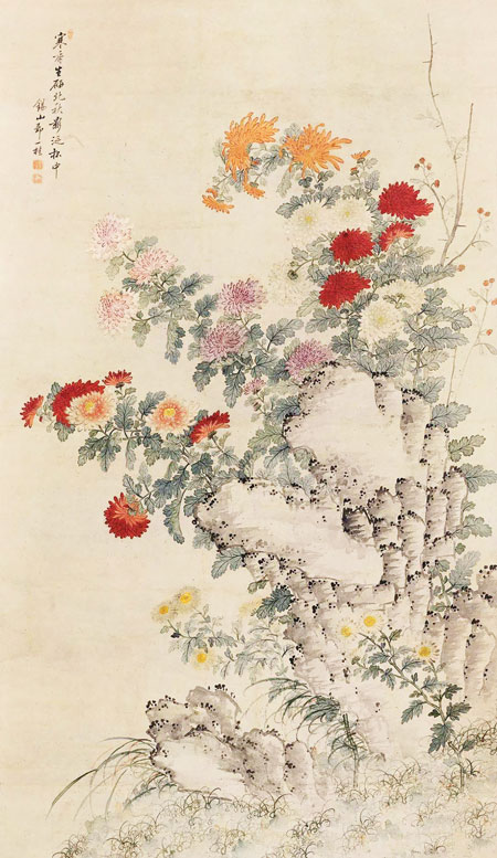 Chrysanthemum and Rock by Zou Yigui (Qin Dynasty)