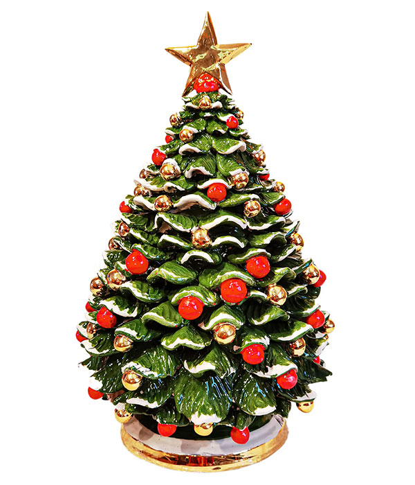 Festive Enamel and Ceramic Christmas Tree