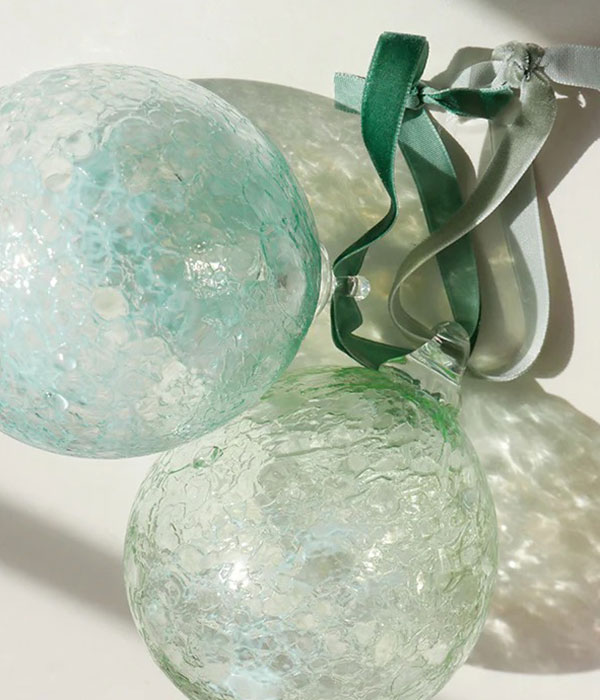 Textured Hand-Blown Sphere Ornaments