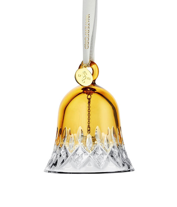 Exquisite Amber Crystal Bell Ornament