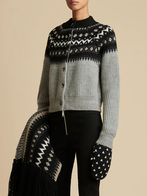 Textured Cashmere Cardigan Sweater