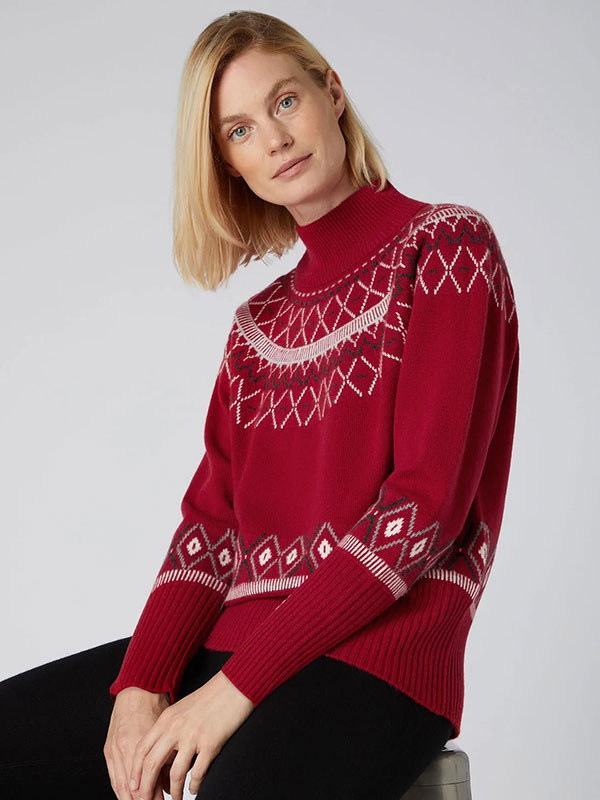 Crimson Cashmere Christmas Sweater