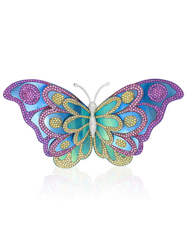 Exotic Titanium Butterfly Jewelry Pin