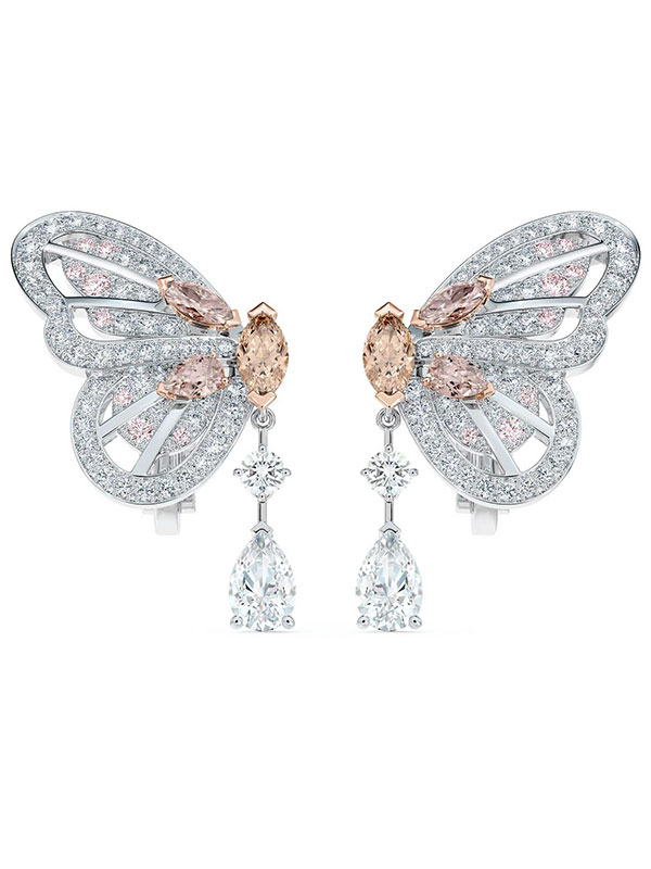 Transformable Earrings with Diamond Droplets