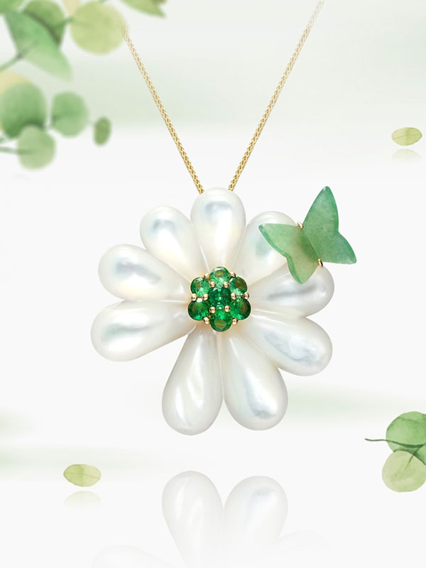 Lucky Jade Butterfly Jewelry Necklace
