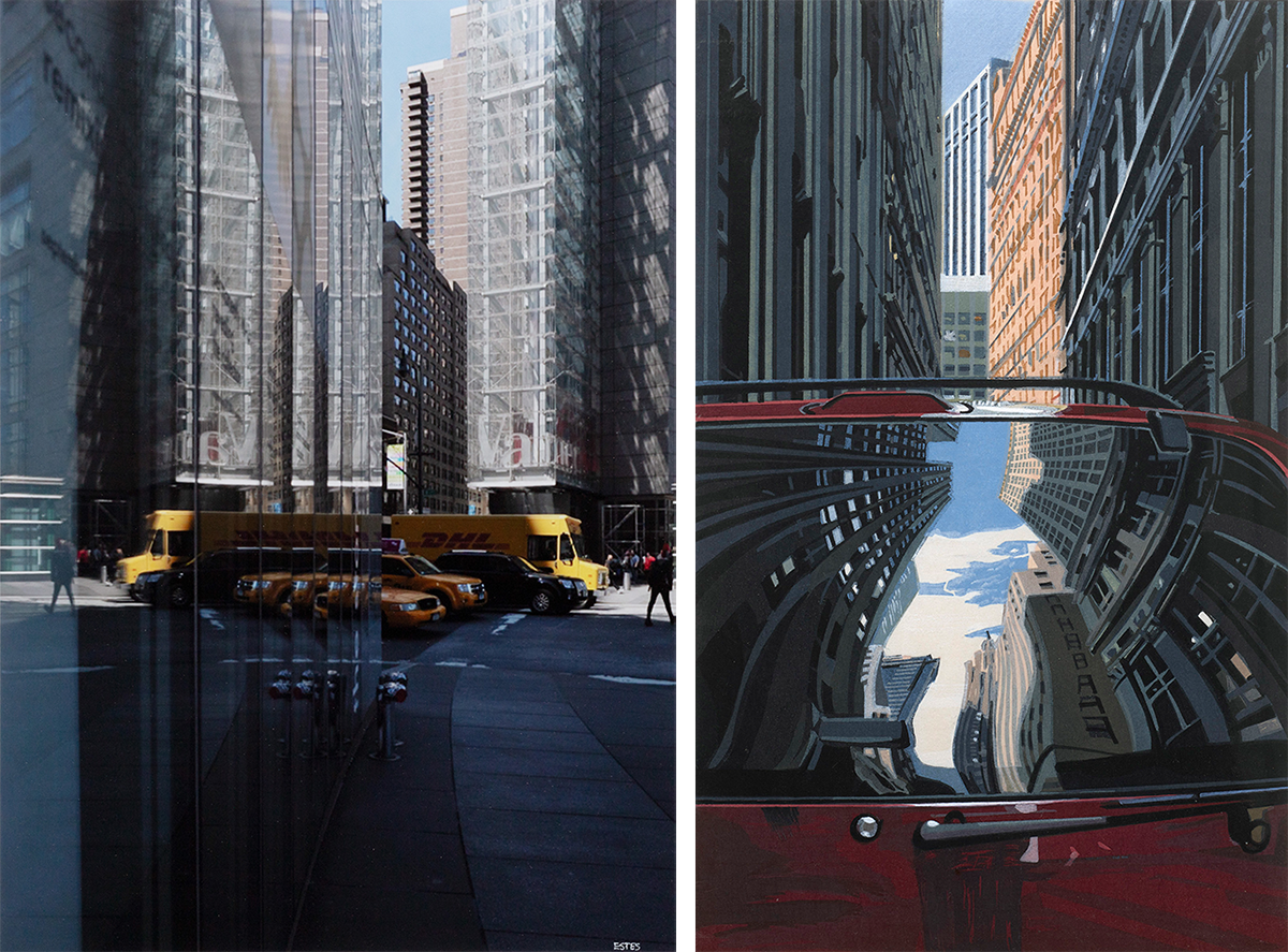 Richard Estes, Downtown - Reflections, 2001